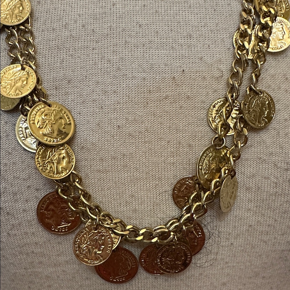 Gold Coin Pendant Necklace - Picture 2 of 3